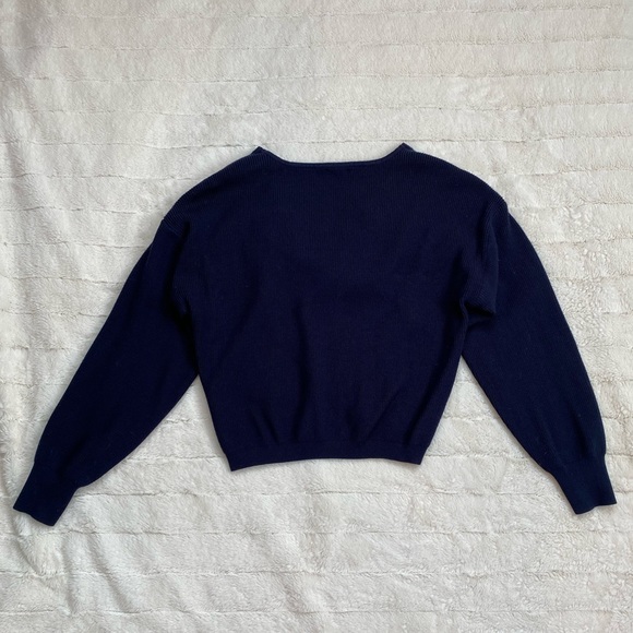 Dynamite Navy Blue Front Cross Sweater - Picture 3 of 4